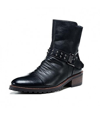 Shoes Wedding / Party  Evening / Casual Leather Boots Black  