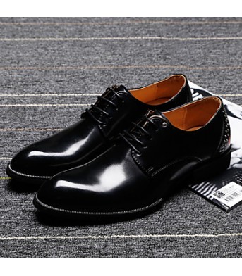 Men's Shoes   2016 New Style Hot Sale Party/Office/Casual Black/Burgundy Patent Leather Oxfords  