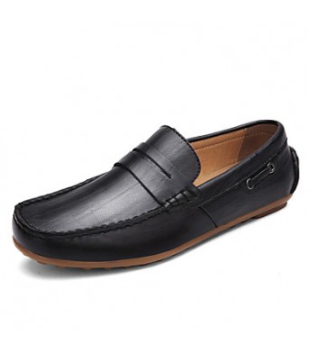 Casual Leather Loafers Black / Brown / Burgundy  