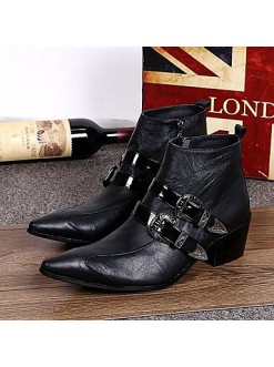 Shoes   Limited Edition Pure Handmade Outdoor / Party  Evening Leather Fashion Boots Black  