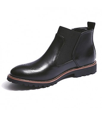 Shoes Leather Office  Career / Casual Boots Office  Career / Casual Low Heel Split Joint Black / Brown / Burgundy  